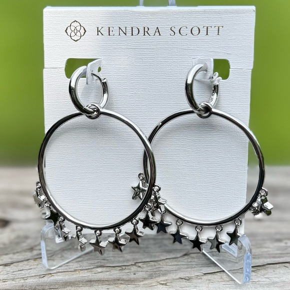 Kendra Scott Sloane Star Convertible Open Frame Earrings Silver - Picture 3 of 6